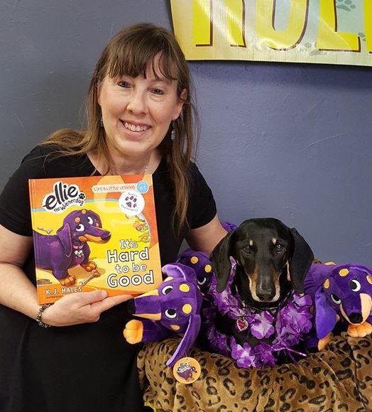 It was wonderful to meet new friends and Ellie the Wienerdog fans at the Grand Opening of the new independent book store Print and Page Booksellers in #Corona, Ca.  Thank you Miss Mary for sharing this picture with us! #elliethewienerdog #kjhalesauthor #bookstores