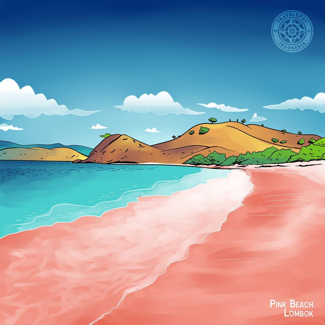 SayHello_ID's tweet image. Pantai Pink LOMBOK