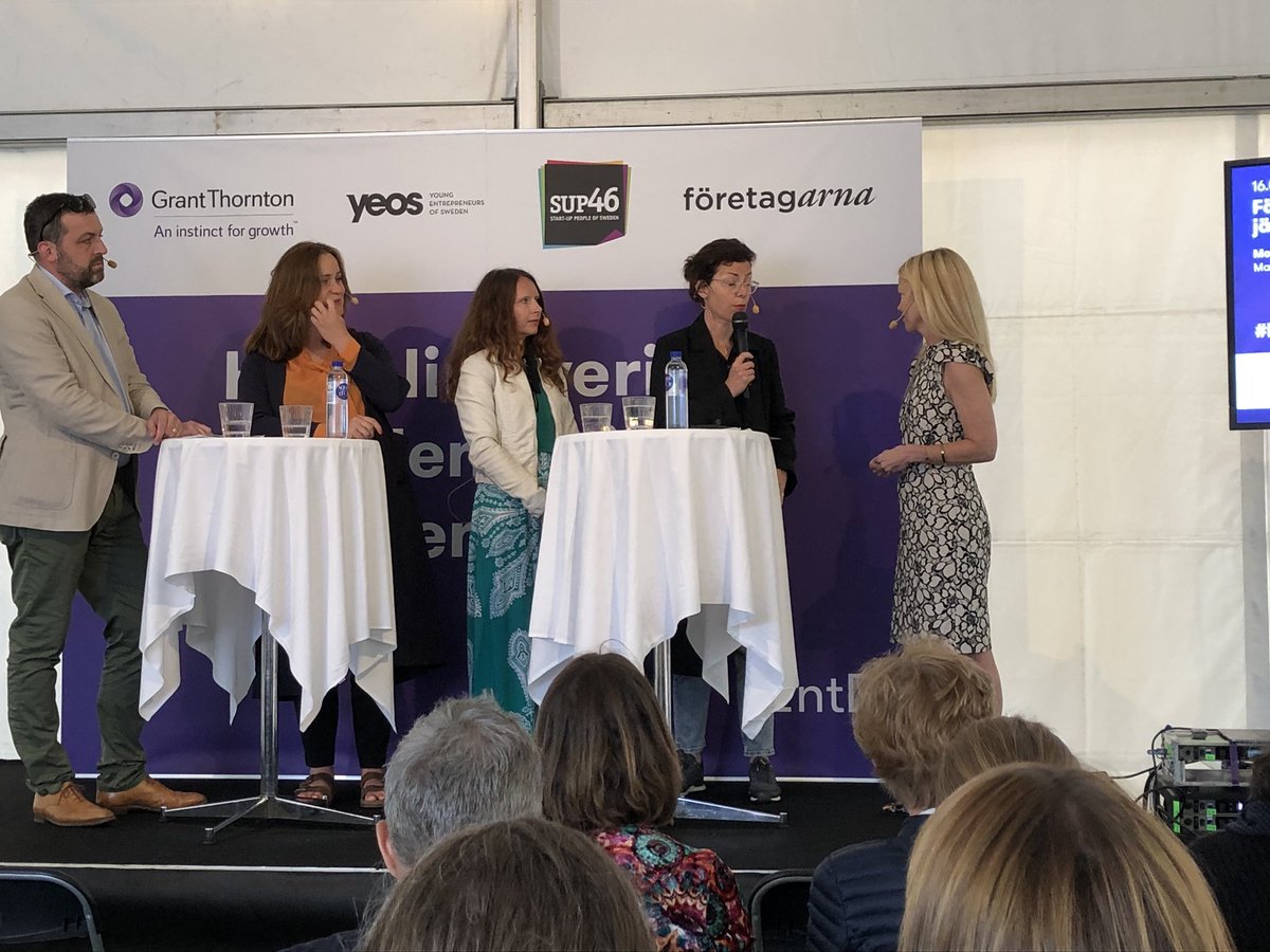 Asebelius's tweet photo. Att vi inte tar till vara på all kvinnlig kompetens är ett problem, vi tappar växtkraft i det läget, nu är det för gubbtungt säger Albright.  #EntD @GrantThorntonSE https://t.co/OFGd4MBcOB