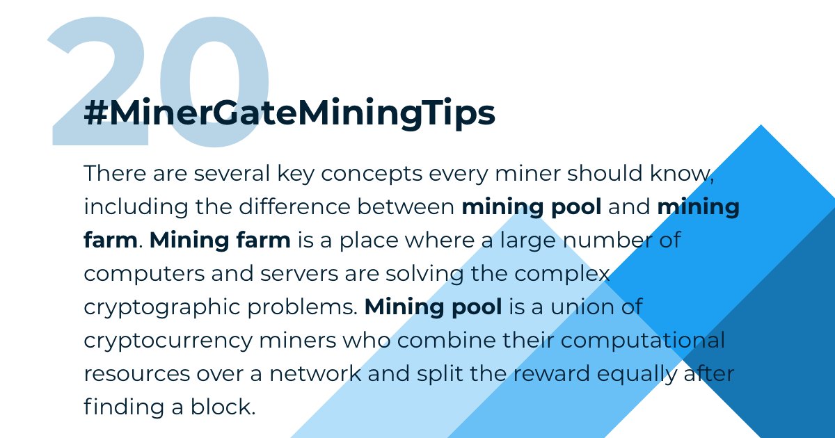 MinerGate's tweet image. Welcome #mining tip #20! goo.gl/MFDyX4

#MinerGateMiningTips #MiningTips #Tips #UsefulTips #Cryprocurrency #MiningPool #Security #SecurityTips #profit #miningtip #GPUmining #tip #CPUmining #GPU #CPU #MiningFarm