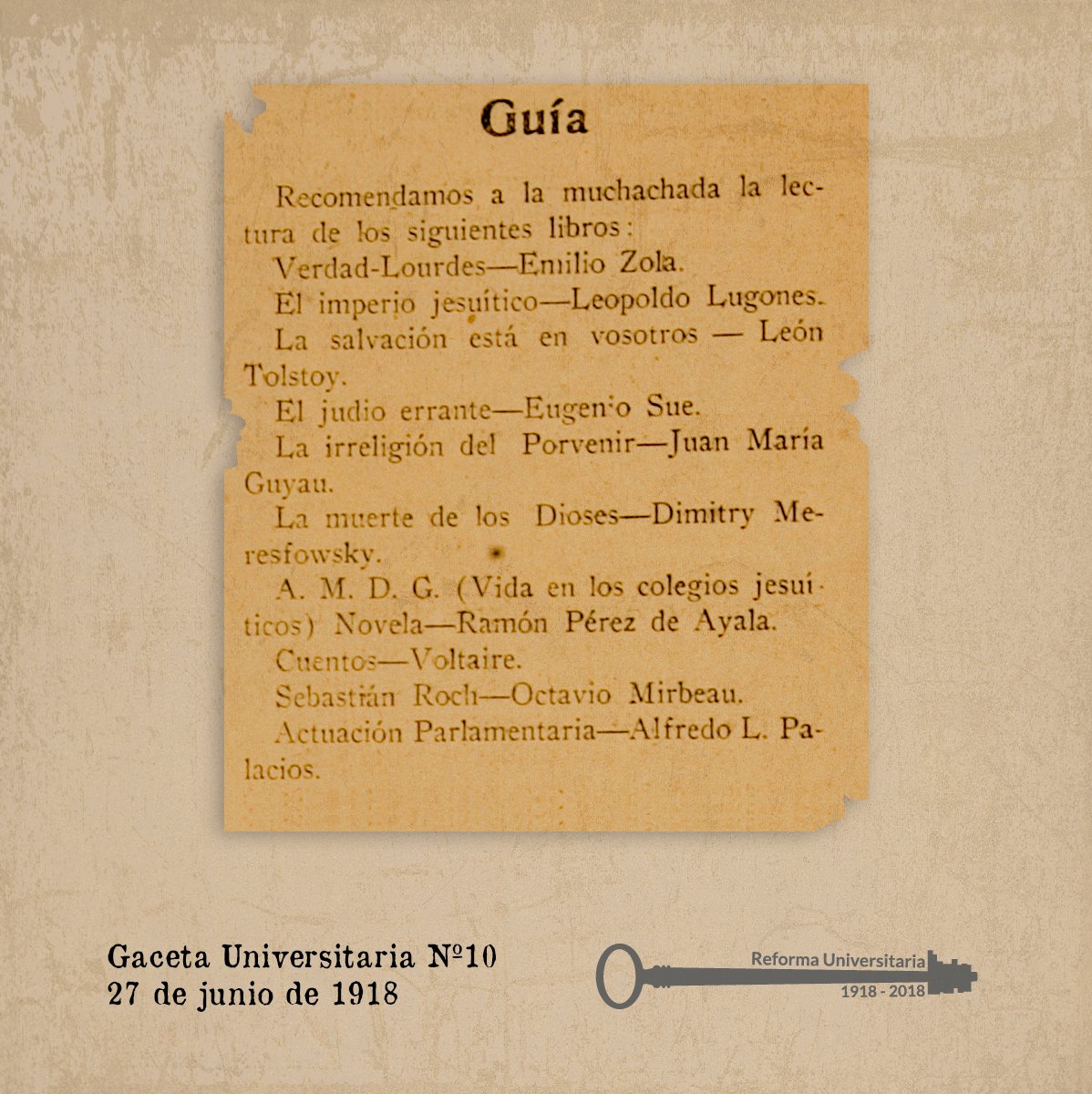¿No sabés qué libro empezar a leer 📚? Revisá alguno de los que recomendamos en #LaGacetaUniversitaria 🤓

Lee el n°10 de #LaGacetaUniversitaria: llavedetrejo.com/la-gaceta-univ…