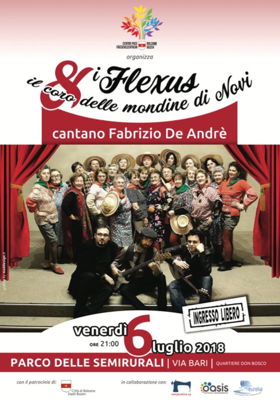 CentroPaceBz's tweet photo. I FLEXUS E IL CORO DELLE MONDINE DI NOVI CANTANO FABRIZIO DE ANDRE’ https://t.co/EOWaY790gf https://t.co/aS4TfZjGOH