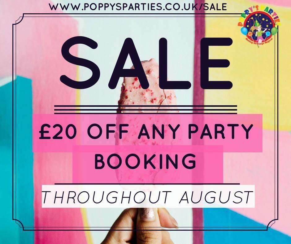 Don’t forget our #summer #Sale - £20 off any party booking during August! #discount #bargain #specialoffers #londonmums #Wimbledon #tooting #streatham #clapham #sussexmums #surreymums