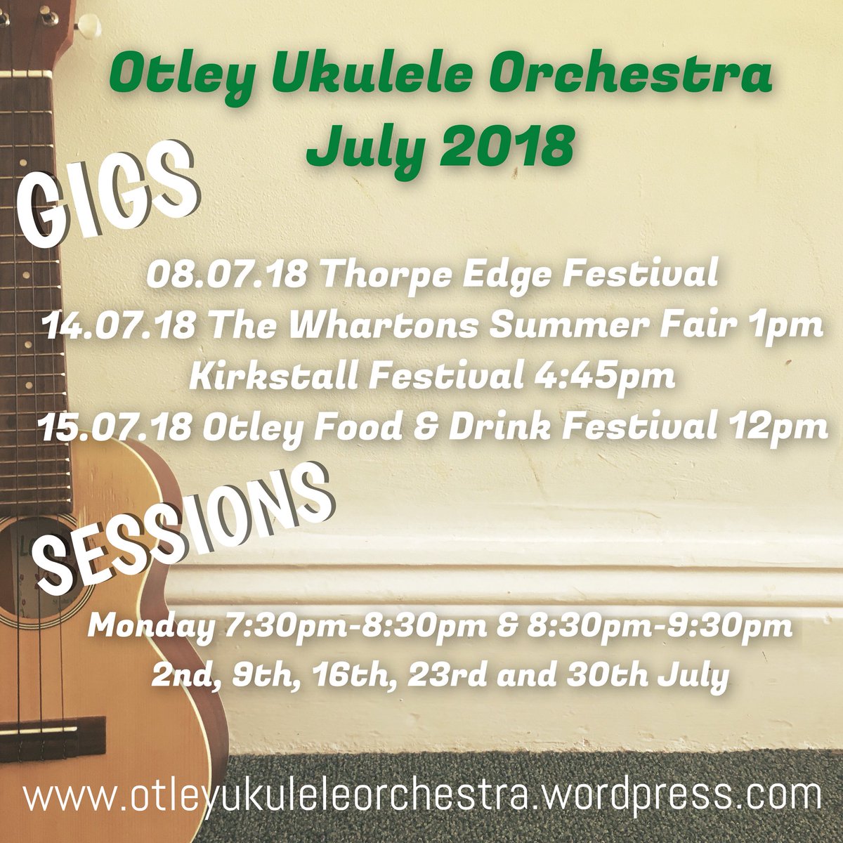 OtleyUkuleleOrc (@otleyukuleleorc) on Twitter photo Hotter Than July! Check out our gigs and session dates for this month! <a href="/KirkFest/">Kirkstall Festival</a> <a href="/visitotley/">Visit Otley</a> <a href="/OtleyFoodFest/">Otley Food Festival</a> #Otley #leeds 🎵☀️🙌💃🏼 Hotter Than July! Check out our gigs and session dates for this month! <a href="/KirkFest/">Kirkstall Festival</a> <a href="/visitotley/">Visit Otley</a> <a href="/OtleyFoodFest/">Otley Food Festival</a> #Otley #leeds 🎵☀️🙌💃🏼