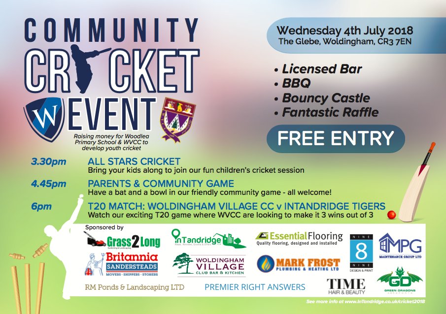 Getting super excited now... this is on WEDNESDAY!! 
.
#communitycricket #communityevent #allwelcome #cricket #villagecricket #allstarscricket #t20cricket #bbq #bar #woldingham #woldinghamvillage #wvcc #Surrey #tandridge #intandridge #cricketevent #kidscricket #bouncycastle