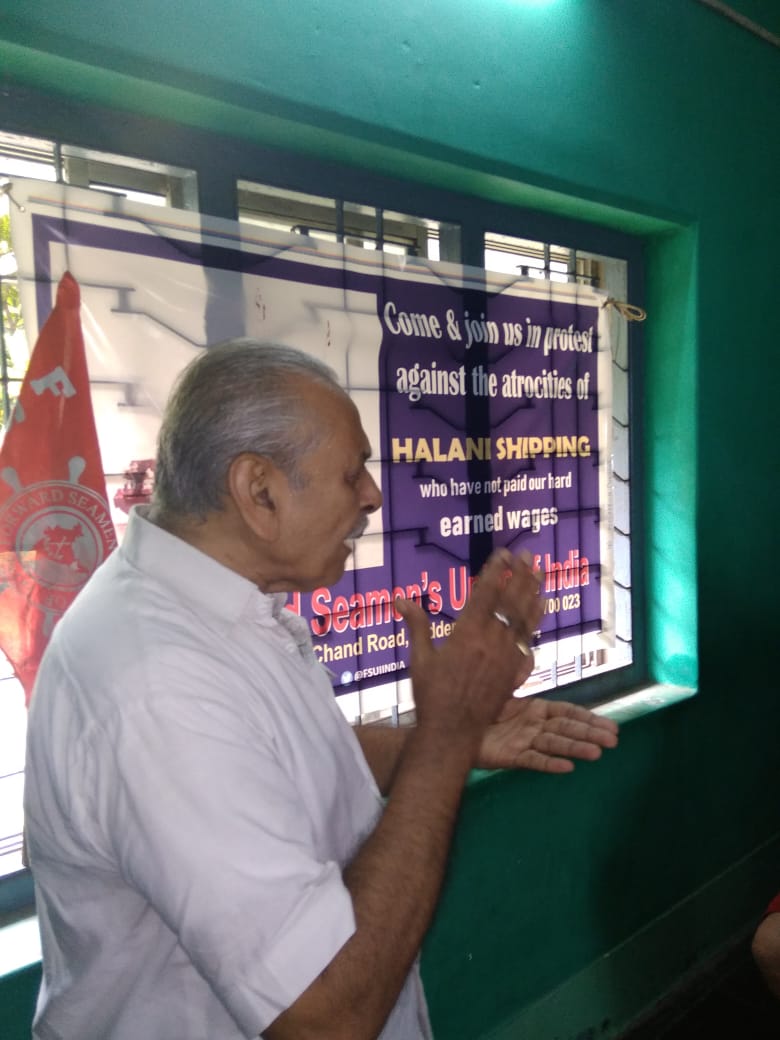 FSUIINDIA's tweet image. National Wide Protest from Seafarers against Halani Shipping to pay back more over 100 officers and seafarers wages. Join the #FSUI Campaign against Halani Shipping to #SaveHalaniCrew
#SupportSeafarersWellbeing #GoodDayatSea #FSUIIndia #SupportSeafarers #Shipping