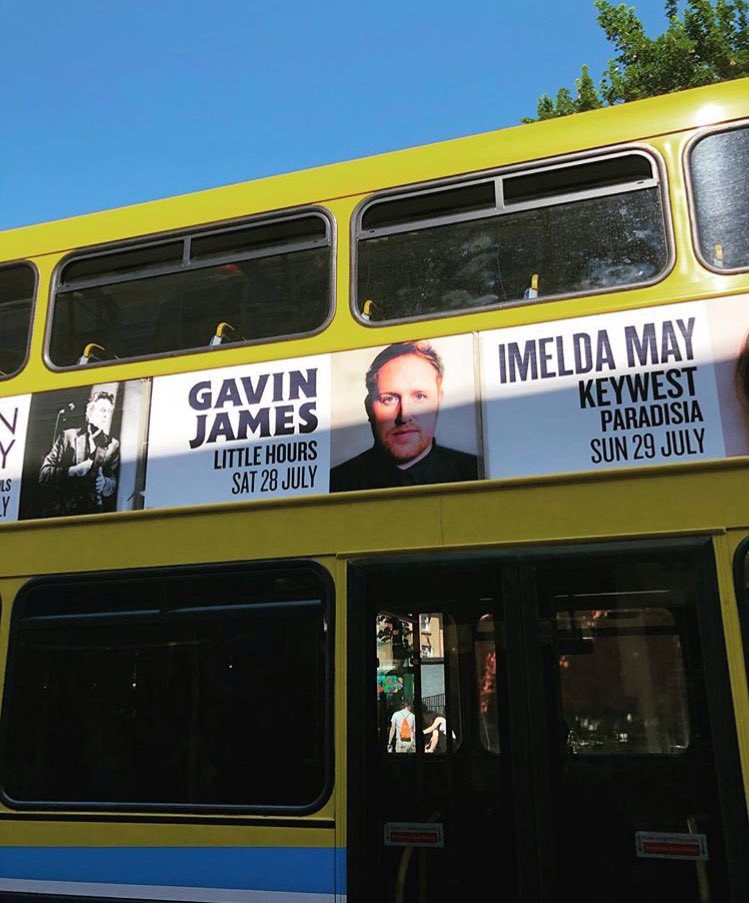 JohnDoherty_'s tweet photo. Very cool to see Little Hours on the side of a bus along with @gavinjames 🚌 
Who’s coming to the show in Trinity on the 28th July? J https://t.co/Z8wSvhj9Ls