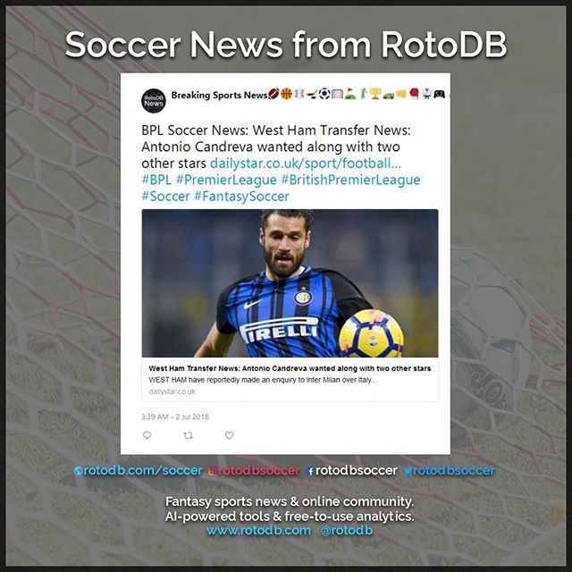 rotodbsoccer's tweet photo. https://t.co/3jP5s6gfkg Sports News via @rotodbnews #Sports #Fantasy #FantasySports #BPL #PremierLeague #BritishPremierLeague #Soccer #FantasySoccer #MLS #MajorLeagueSoccer https://t.co/qaoTTDyjb6