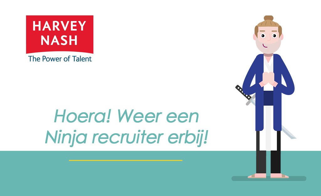 harveynashnl's tweet photo. #HarveyNashNL collega Stefanie van Bart is ninja! Certificaat Social Talent Black Belt in Internet Recruitment is behaald. Gefeliciteerd! https://t.co/5c3LX7VNR6