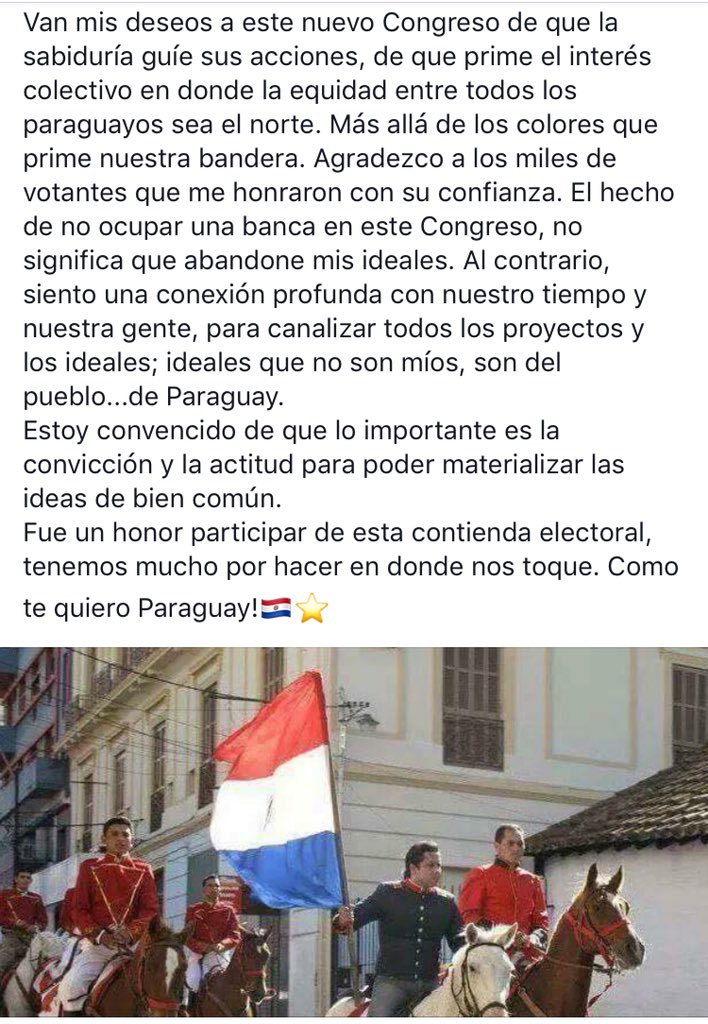 Espero que los nuevos legisladores piensen en la gente y no en simples intereses particulares, sectarios o partidarios. En mi caso seguiré aportando ideas, proyectos y trabajando con todos los sectores para mejorar la calidad de vida de la ciudadanía.