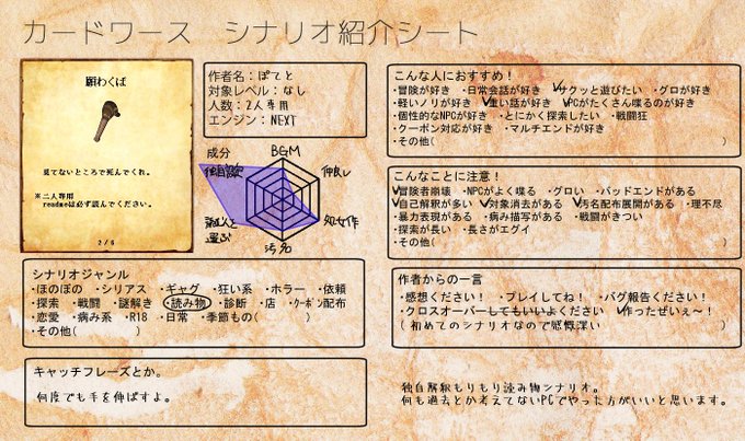 Cwシナリオ紹介シートのtwitterイラスト検索結果 Cwシナリオ紹介シートのtwitterイラスト検索結果