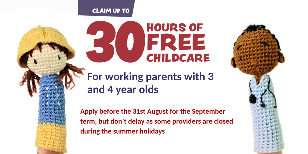 Kent_cc's tweet image. Working parents with 3 and 4 year olds could get up to 30 hours of #free #childcare in #Kent. Find out if you're eligible and apply before 31 August for the September term. 
childcarechoices.gov.uk  #30hourschildcare