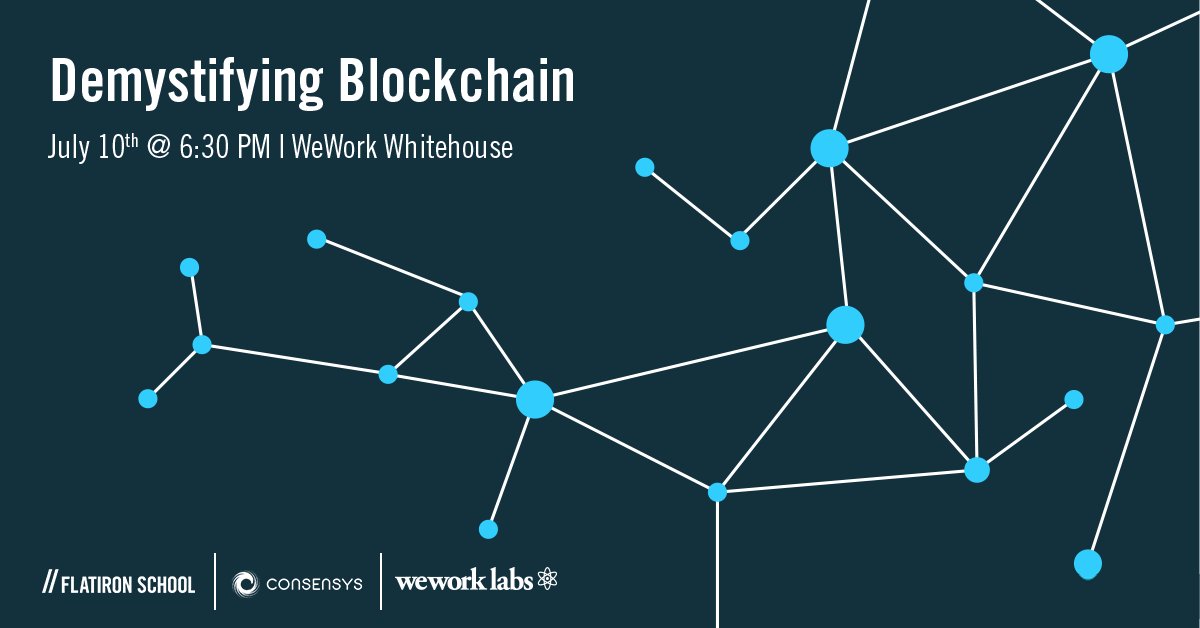 Join us and ConsenSys in DC to learn more about the buzziest term in tech: #blockchain It's more than just Bitcoin. Every industry sees revolutionary potential in the technology. Come on down for a fantastic session as we demystify Blockchain: hubs.ly/H0cSLv70
