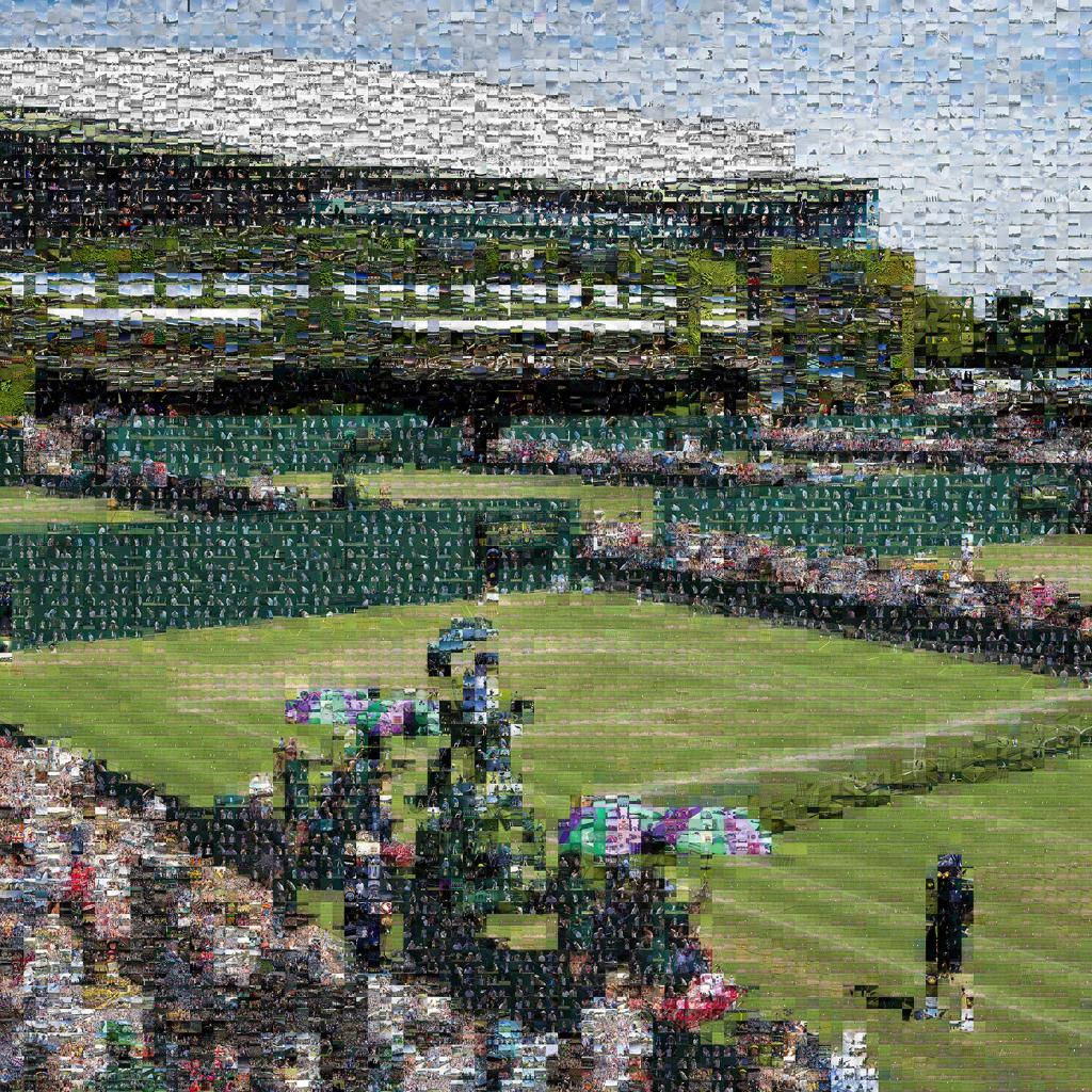How do you capture 150 years of history in a single image? We used #AI to select and stitch 8,400 classic <a href="/Wimbledon/">Wimbledon</a> photos together to create the 2018 Official Championships Poster: bitly.com/2tNa8Sk
