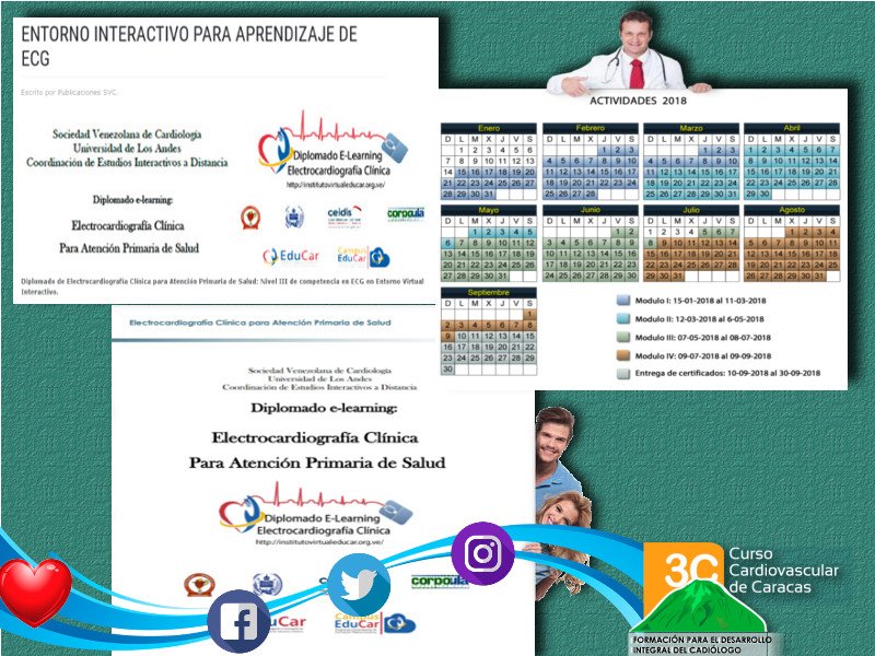 3Ccardio's tweet photo. #3CInforma sobre "ENTORNO INTERACTIVO PARA APRENDIZAJE DE ECG", #DiplomadodeElectrocardiografíaClínica en #EntornoVirtualInteractivo #3C2018   #SVC2018, Consiga el PROGRAMA COMPLETO a través de estos enlaces >> https://t.co/rSt3ri9134  #CardioDato
https://t.co/8XADKfUiHI #3C https://t.co/ejSVnqo3KO