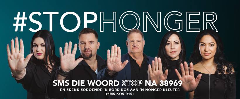 Breek dit nie jou hart dat ongeveer 8 000 kleuters met 'n honger magie moet gaan slaap nie? Help #ColeskeArtists en <a href="/solhelpendehand/">Solhelpendehand</a> om etes aan dié kleuters te voorsien. SMS STOP na 38969 om R10 te skenk. 
#Stophonger
<a href="/CorleaBotha/">Corlea</a> <a href="/touchofclassmus/">Touch of Class</a> <a href="/MoniqueSteynSA/">Monique Steyn</a> <a href="/TarrynLamb/">Tarryn Lamb</a>