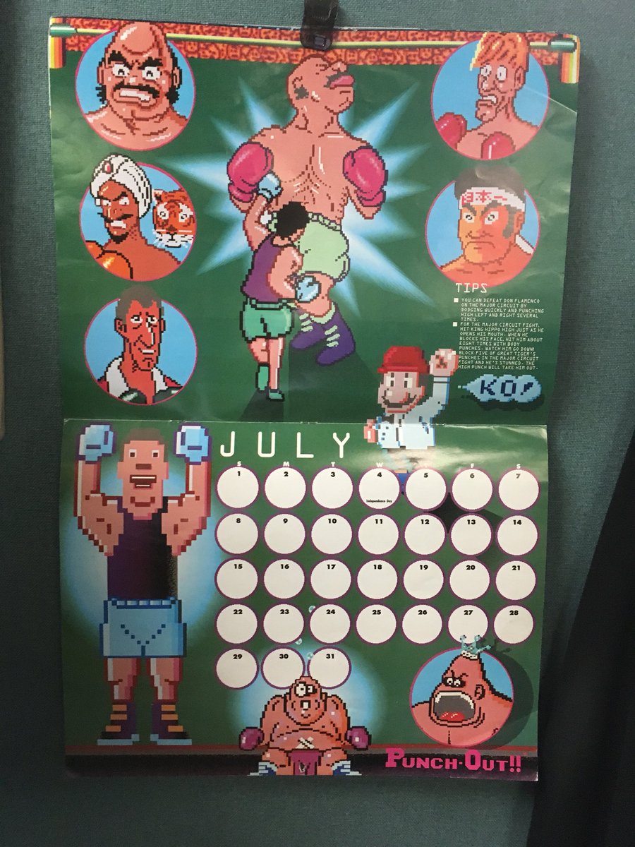 GeekadeKris's tweet image. Welcome to July! #outdatedcalendar #nintendo #punchout