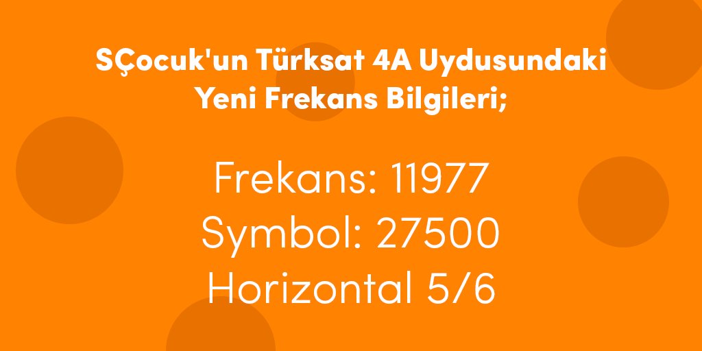 Yeni frekans bilgilerimiz.