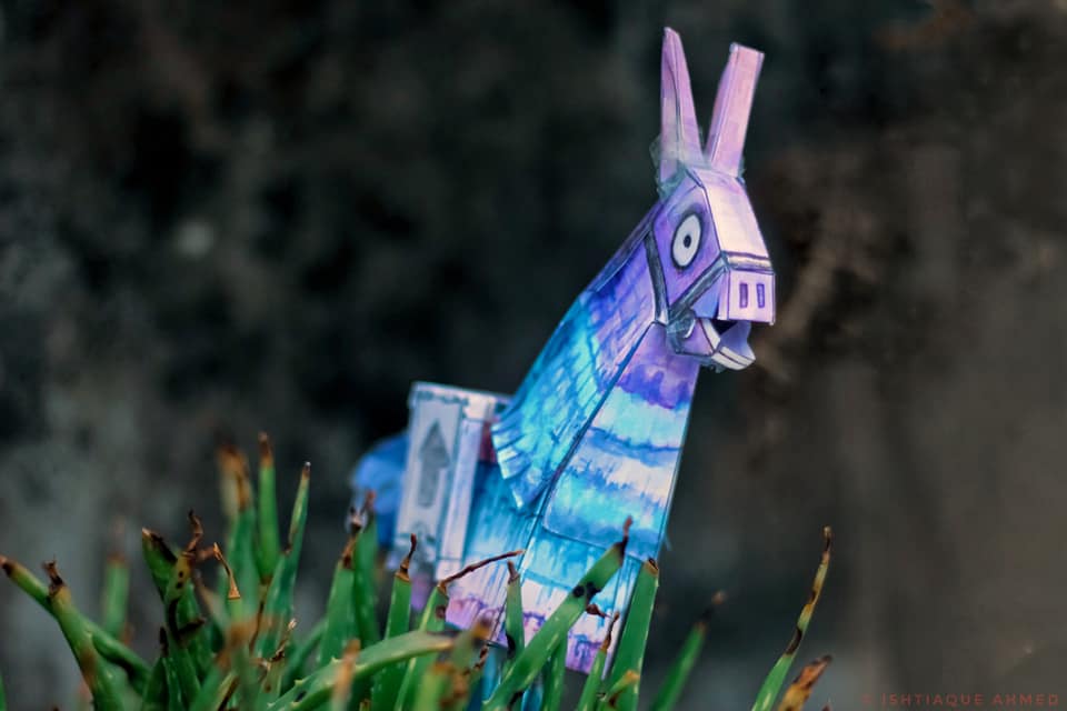 prappo_p's tweet photo. @FortniteGame Look, where the llama spawned. Paper made llama made by my friend. 
#fortnite #FortnitePlayground #fortniteLlama #llama https://t.co/7RfhmlYe7C