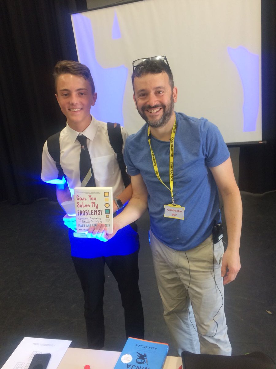 FLHSMaths's tweet image. Well done to Harvey on winning the Maths challenge today @winstanleycoll and receiving a signed book from @alexbellos