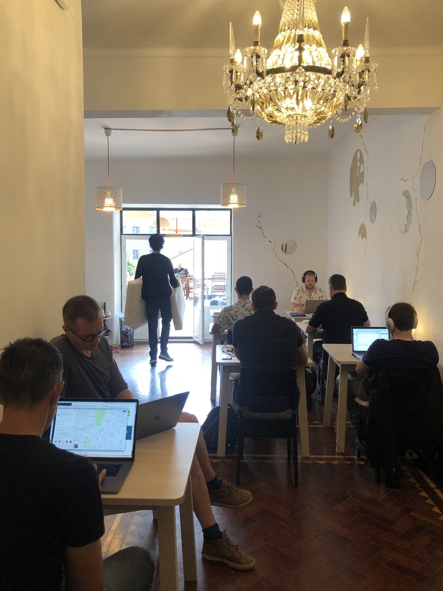 leah_cb's tweet photo. Very busy day at @TheBlockCafe with everyone in Lisbon for #Chainhack3 & @build_on_btc 🤩 @KLoaec and the team are fabulous hosts! https://t.co/RGUTW7hy4P