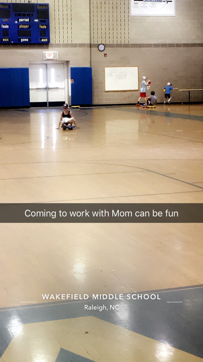 My boys brought 2 friends and I opened up the gym for them to play while I work. #funatschool