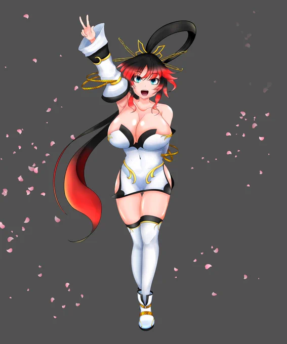 胸が大きい気がするけどこんなもんでしょ!(願望)OG次回作には出るんですよね('ω')?#無限のフロンティア#楠舞神夜 