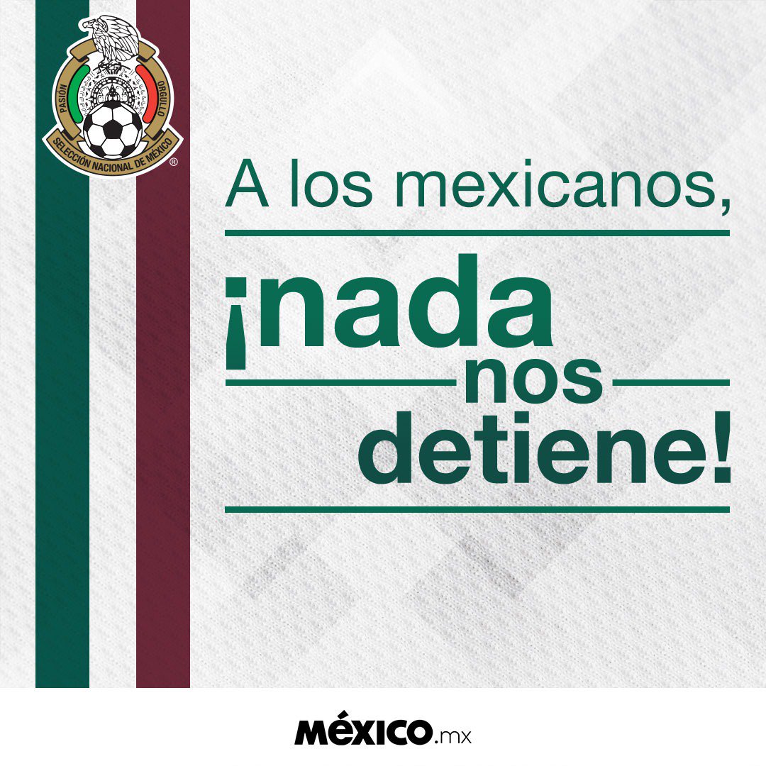 miseleccionmx's tweet photo. Los mexicanos unidos somos fuertes. Hoy todos con la playera bien puesta.

¡VAMOS, #MEX! 💪🏼

#NadaNosDetiene https://t.co/3J9oA8zPU7