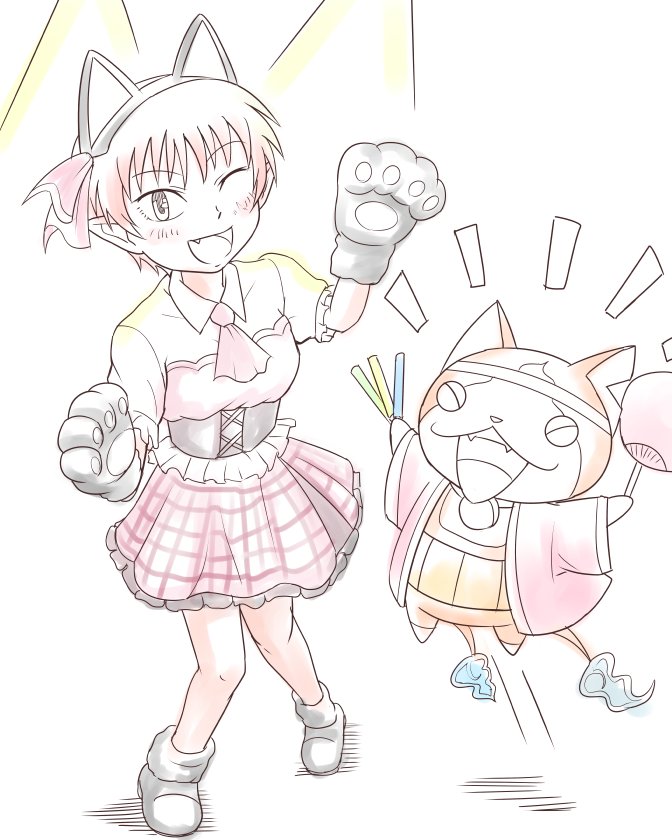 5期ネコ娘とジバ猫 Q ゲゲゲの鬼太郎 妖怪ウォッチ 間宮みゃんまーのイラスト 5期ネコ娘とジバ猫 Q ゲゲゲの鬼太郎 妖怪ウォッチ 間宮みゃんまーのイラスト