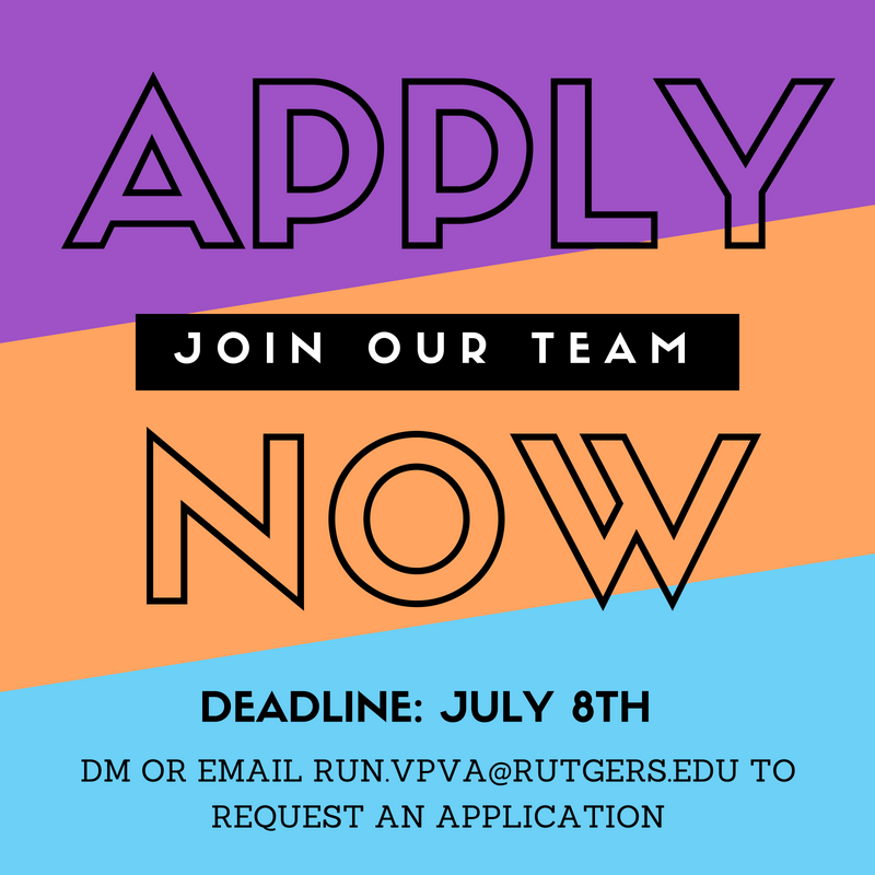 run_vpva's tweet photo. Come join our team in helping end violence campus wide. We have spots available for both paid student workers and volunteers! If you have any questions or would like an application, email us at run.vpva@rutgers.edu #WeSpeak #WeRHere #WePrevent #WeBelieve #WeSupport https://t.co/0rA23pqwGg