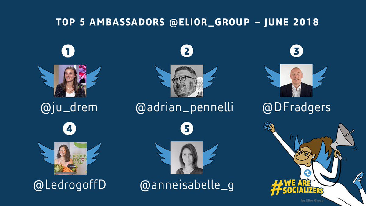 Congrats to our <a href="/Elior_Group/">Elior Group</a> top ambassadors for the month of June, ranked by engagement! 👏🏆 #WeAreSocializers #Digital #Twitter