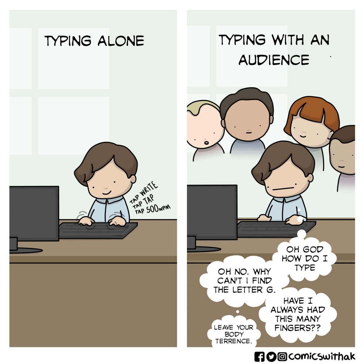 comicswithak's tweet image. Performance Anxiety #webcomics #comics