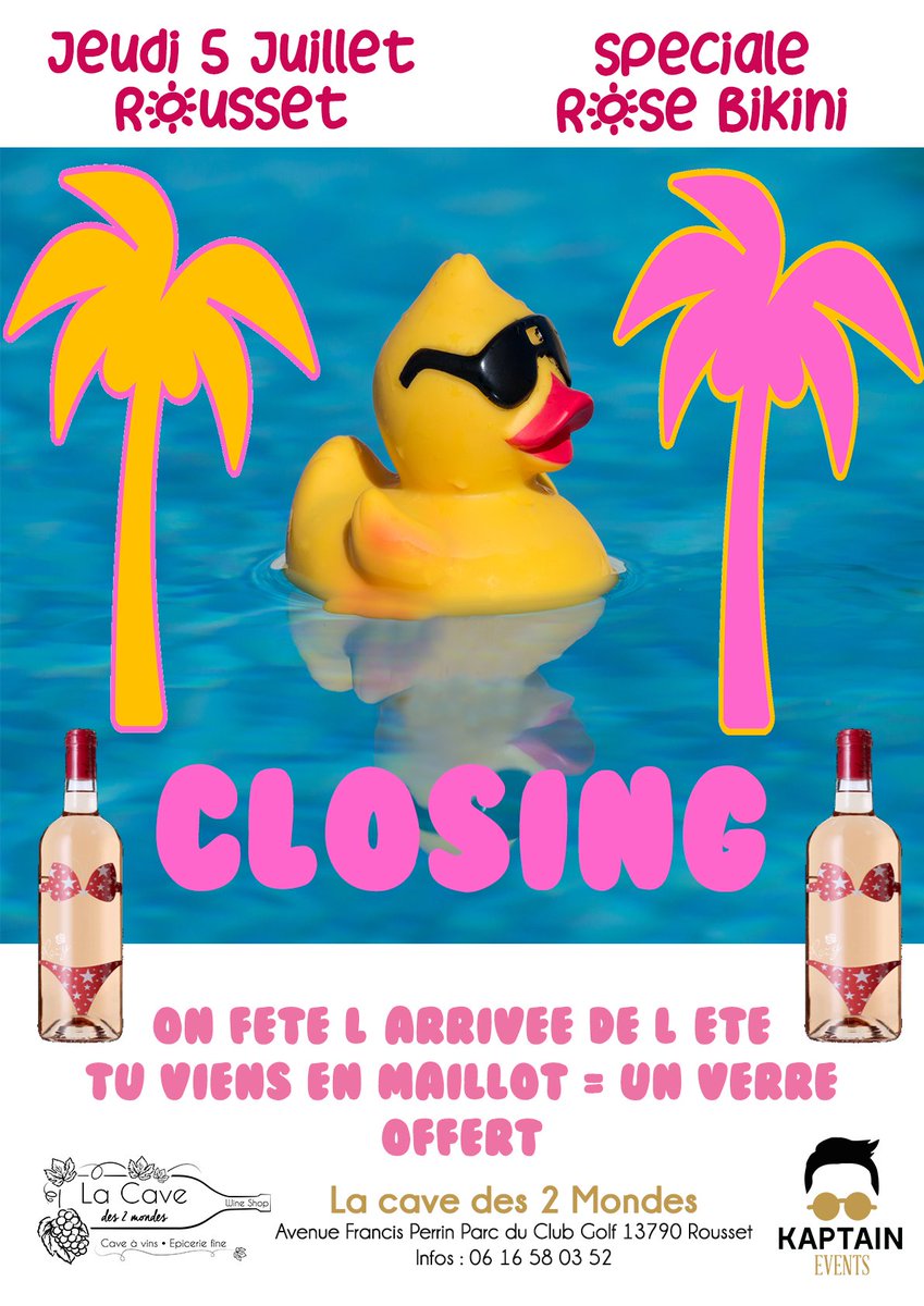 kaptain_events's tweet photo. 👙☀️RDV Jeudi soir !!! On vous attends nombreux ☀️👙
🍷Tu viens en maillot de bain = On t'offre un verre 🍷 https://t.co/MuqqHdDbv9