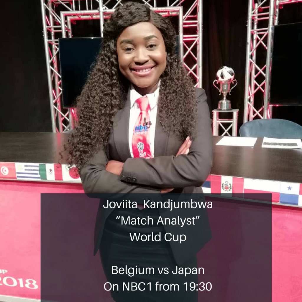Catch #worldcup2018 match analyst @JoviitaK for the game between #Belgium and #Japan from 19:30 on @nbcnamibia #nbc1 #SportsPresenter