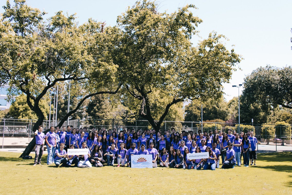 Synopsys's tweet photo. It was a blast to have this group of #synopsysinterns with us this past week! They were eager to learn, asked great questions, and were just so fun to be around! #InternFEST2018 #lifeatsynopsys https://t.co/nL930iHFYi