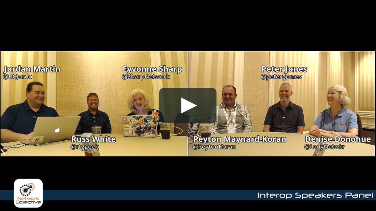 UnderlayShow's tweet photo. At #InteropITX, #NetworkCollective sat down with @PeytonKoran, @LadyNetwkr, and @petergjones to discuss their talks. Listen to this grab bag of disaggregation, multi-gig connectivity, and business-driven design in a special Off the Cuff. https://t.co/hZ2DMwO0J0 https://t.co/lyTSFEepLG