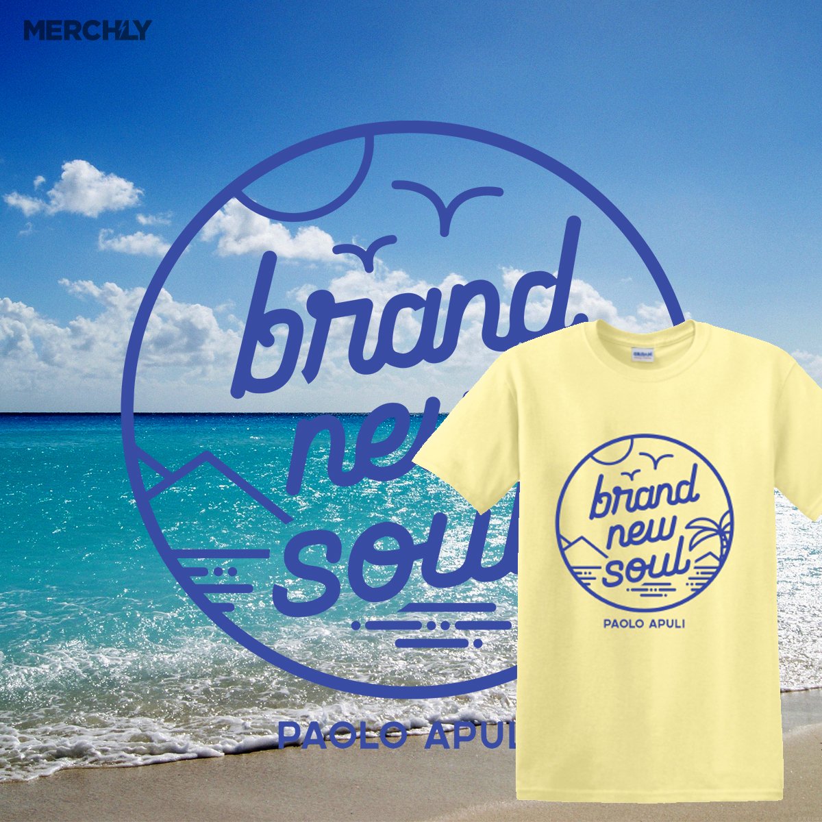 MerchlyMerch's tweet photo. Check out Paoloโs brand new custom t-shirt for his โBrand New Soulโ EP. Congrats on the new release, @paoloapuli! #Merchly #MondayMerch https://t.co/EJqMEWS3oy