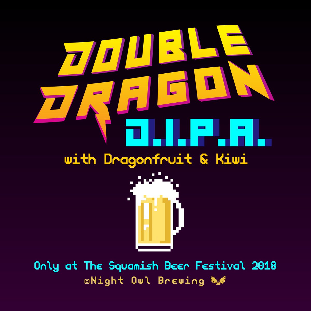 So excited about Squamish Beer Festival that I’ve got a special beer just for the occasion! The Double Dragon double IPA with dragon fruit &amp; kiwi is fruity, hoppy and packs a punch at 8%ABV. There’s only one keg of this mighty beer so don’t miss out!