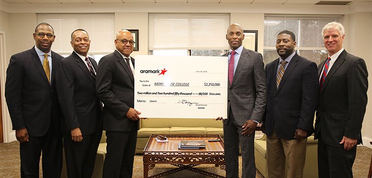 Aramark presented a $2.25M check in a partnership that will expand facility services &amp; bring new jobs. - bit.ly/2z346Ct