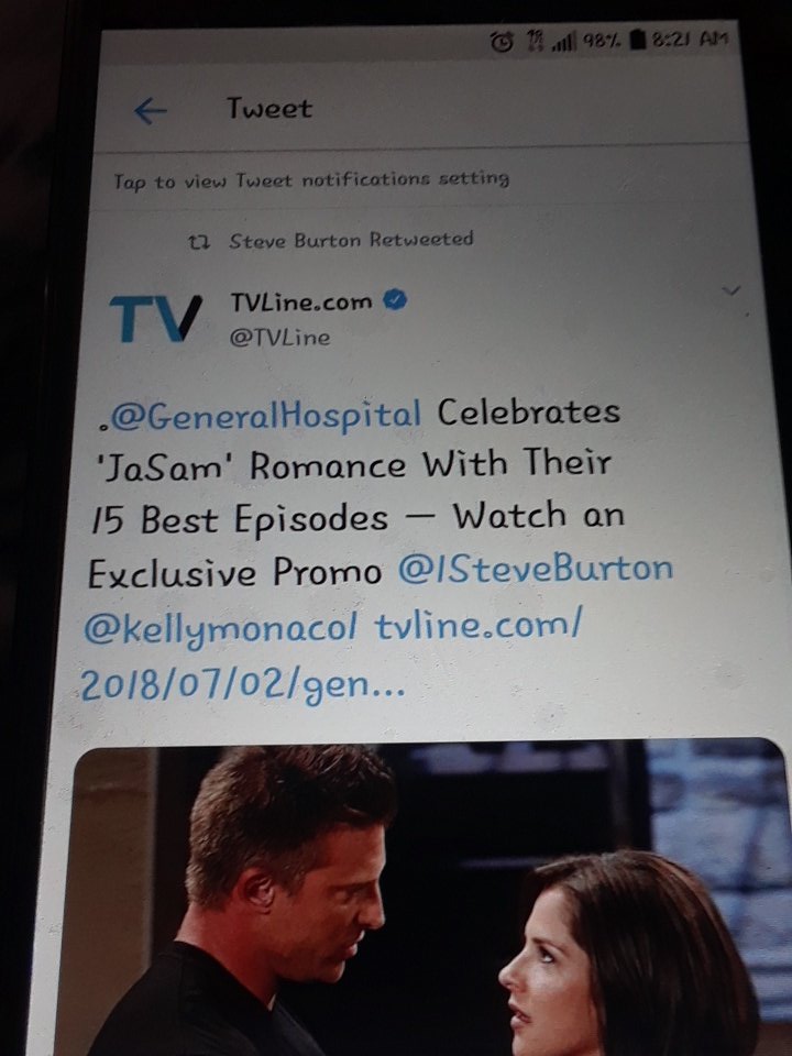 Susan01023013's tweet photo. @lindsayk77 @GeneralHospital STEVE JUST RETWEETED  IT https://t.co/dmHHybDdPe