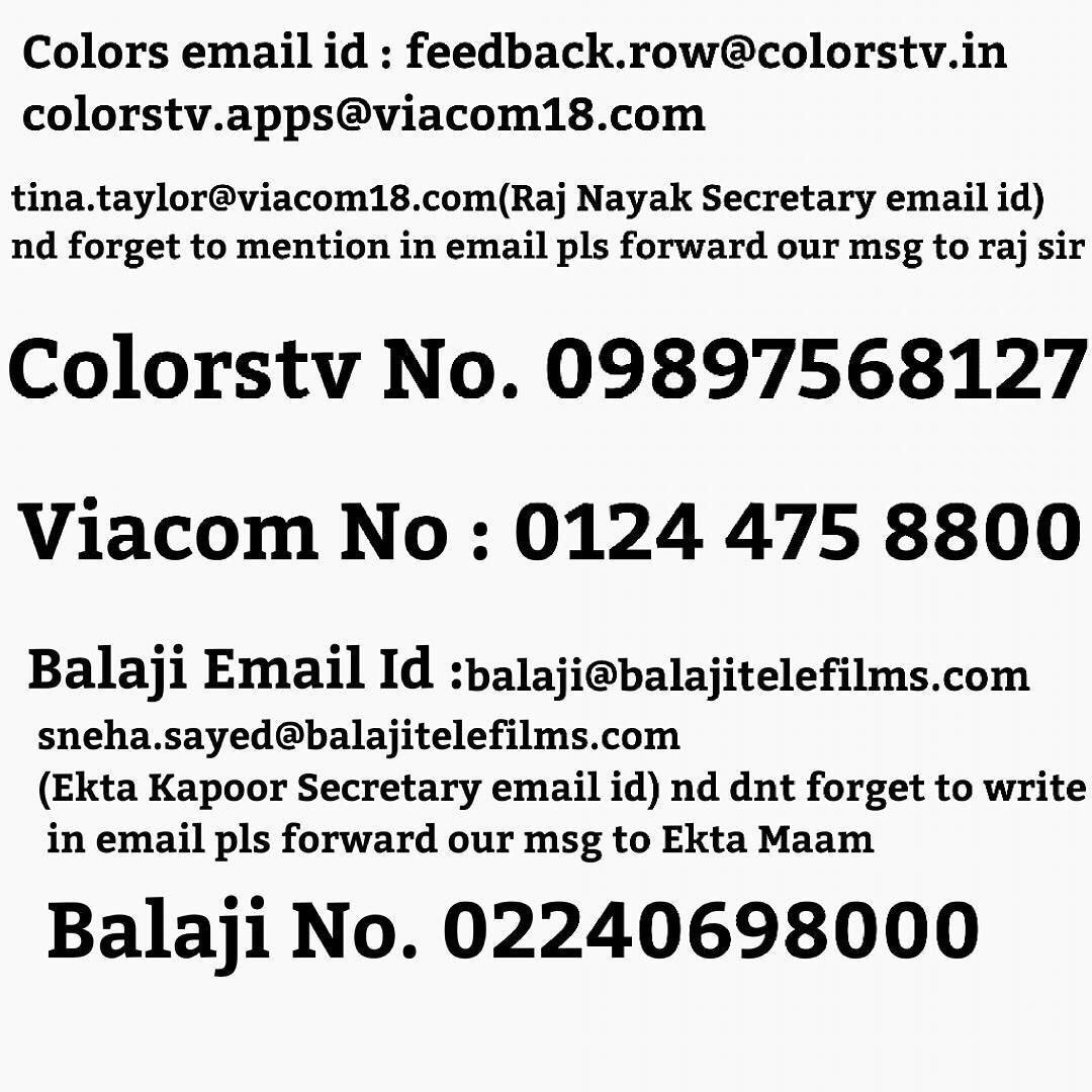 KasamTPKColors's tweet photo. Don’t forget to Call Balaji and Viacom Tomorrow and Request them Not to End #Kasam 

RETWEET and Spread the word 

@kratikaonly @itsssharad09 https://t.co/e2Opjii487