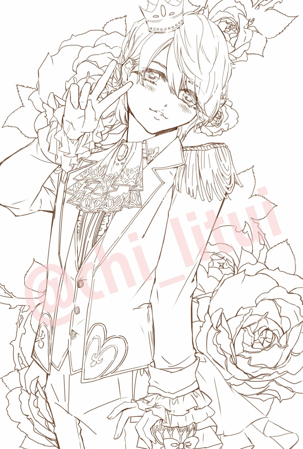 ちぃ 企画イラスト ほんとに楽しく素敵に出来た思い出深い 実はこっそり私が塗ったバージジョン あまりにも可愛いく線画ができたから塗ってました 我慢できなかった ちょうど岩橋くんが恋人5冠とったときでしたから勲章付けて一人で待ち受けにして