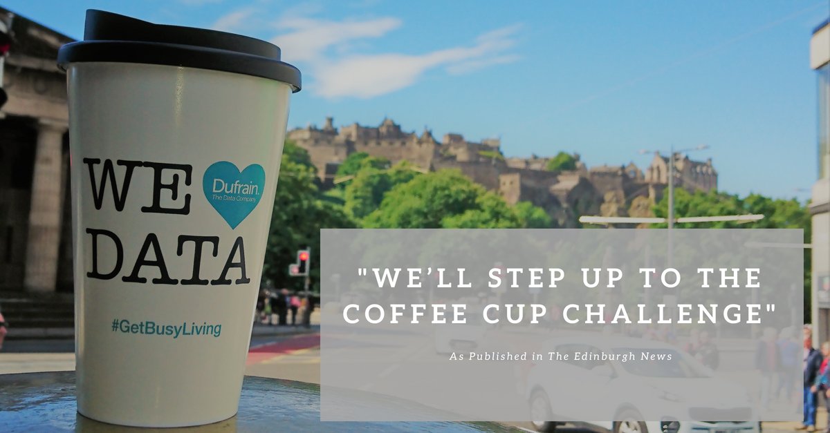 DufrainDataCo's tweet photo. We are glad to see our "#HaveACoffee, #SaveACup" campaign published in the @edinburghpaper. Follow the link to read more about why we launched our ambitious goal to prevent 1,000,000 throwaway cups from going to the landfill.
https://t.co/pwhJrz0qT5 #GetBusyLiving #WarOnWaste https://t.co/eC9R5Us1Mp