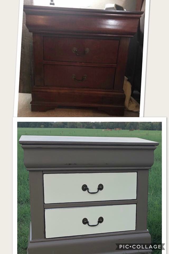 Painting pieces two tone produces a wow factor!  These beauties by @customfurniturepainting are in MudPaint's Pebble with Manor White drawers.  

#mudpaint #paintedfurniture #bedroom #furnituremakeover #manorwhite #pebble #twotoned #wowfactor