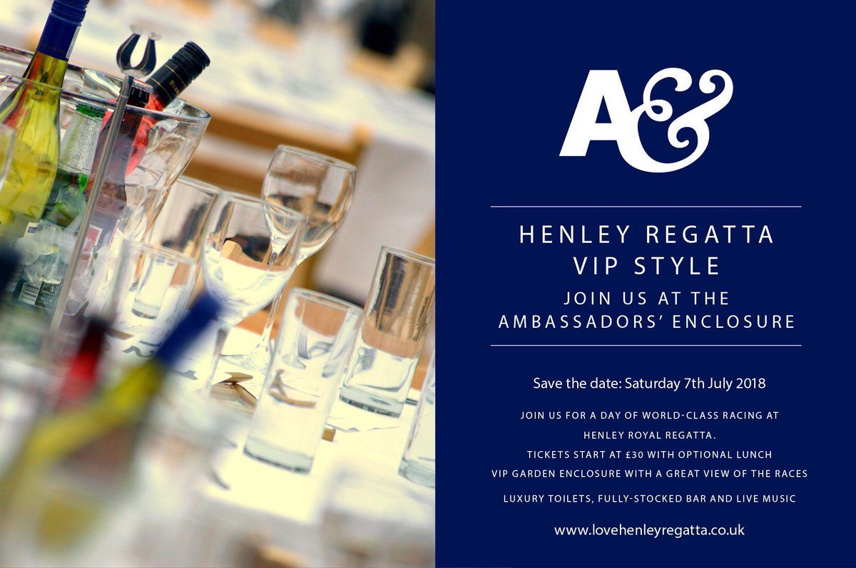 VIPAtHenley's tweet image. Come and join us at Henley Royal Regatta!

Tickets start at £30 with food available. Click here to find out more: lovehenleyregatta.co.uk

#HenleyRoyalRegatta #HRR18 #ThisIsWhyWeRow