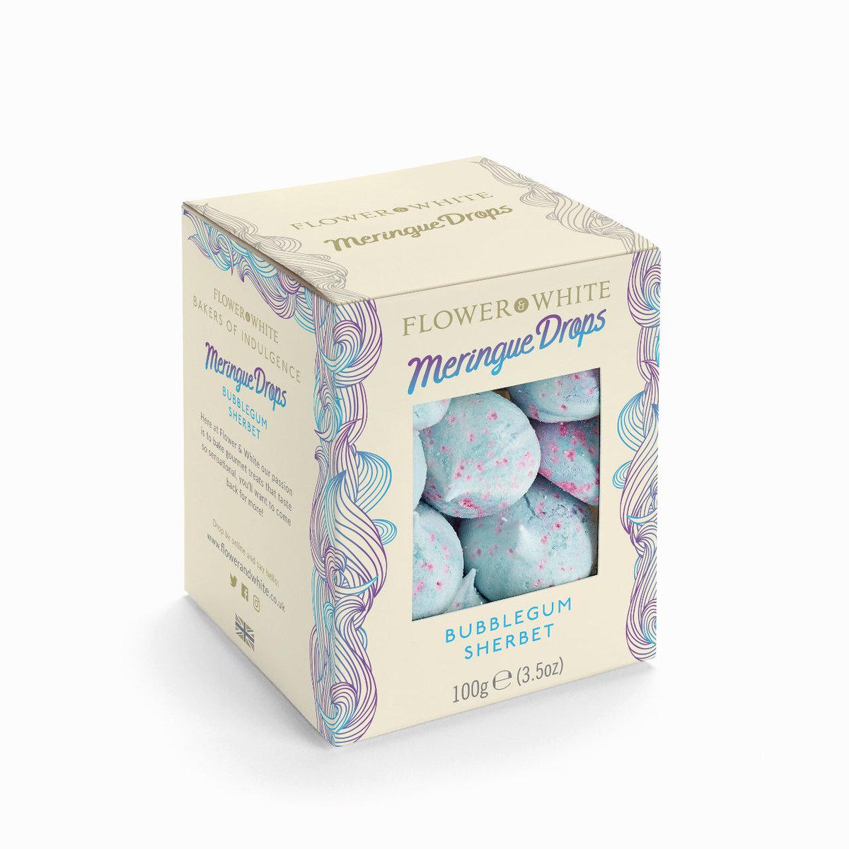 flowerandwhite's tweet image. Say hello to our brand new LIMITED EDITION flavour of drops…Bubble Gum Sherbet! #meringuekisses #mondaymotivation