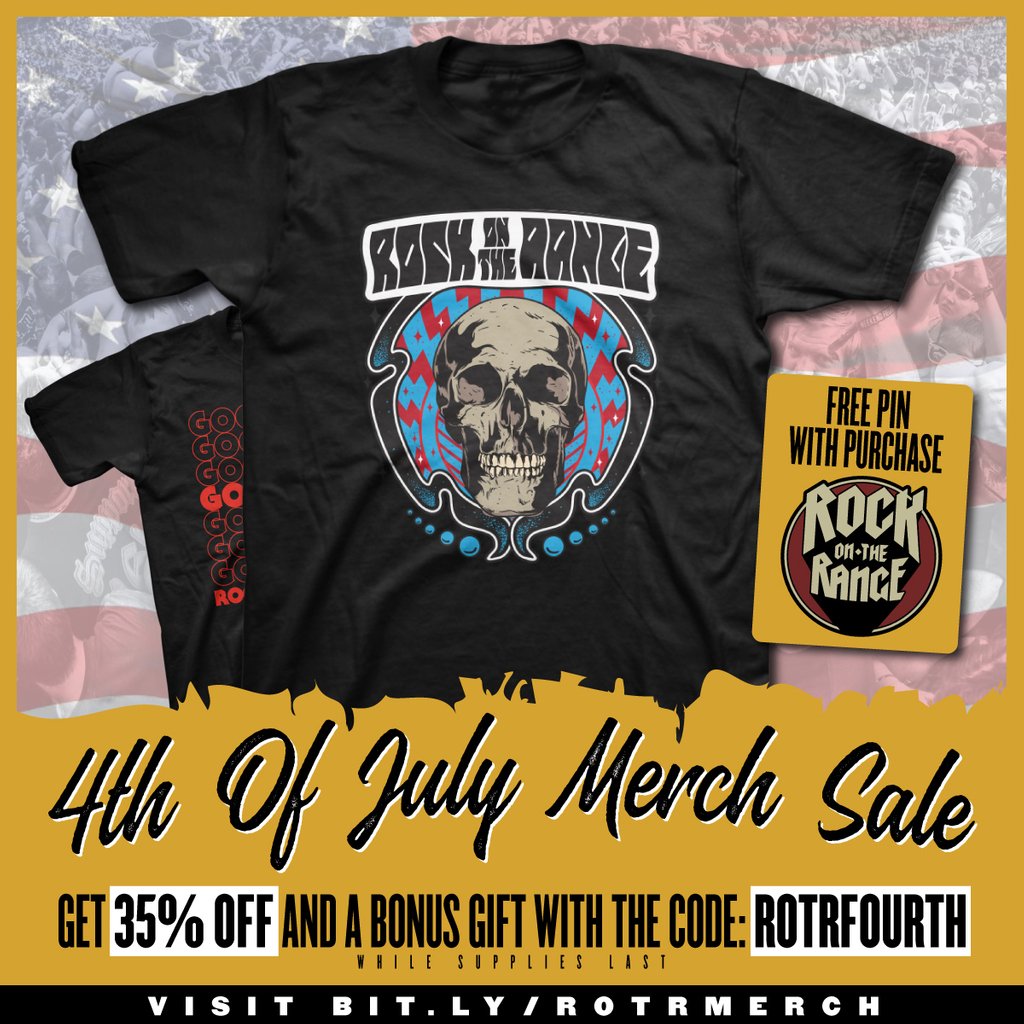 Rock this #FourthOfJuly with some #RockOnTheRange merch!🇺🇸 

Get 35% AND a bonus gift with the code ROTRFOURTH till 7/4 at midnight ET.

🤘 bit.ly/rotrmerch