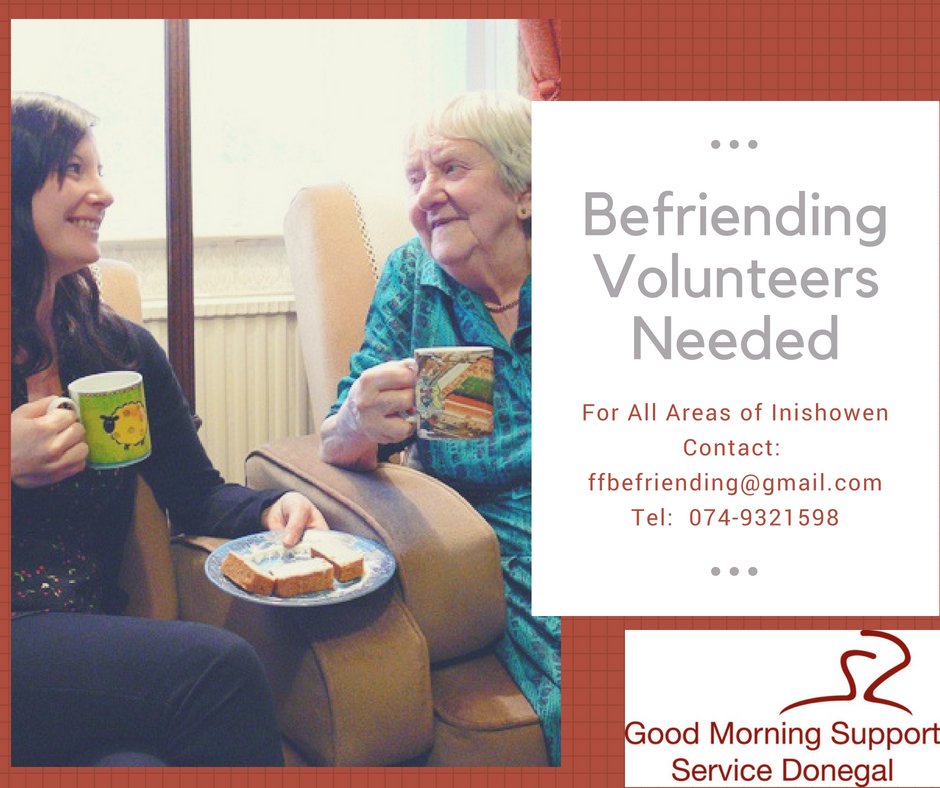 #BefriendingVolunteersDonegal #VolunteerRecruitment #SupportingOlderPeopleDonegal #AddressingLoneliness #VolunteeringInishowen