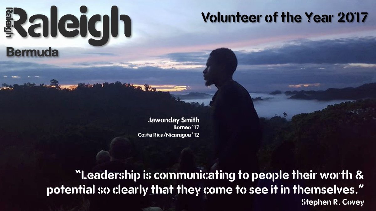 RaleighBermuda's tweet photo. We are so proud of Raleigh Bermuda Alumnus, @Yohandy_16 (Borneo '17/Costa Rica & Nicaragua '12) for being nominated as our Volunteer of the Year for 2017! His support and encouragement in all areas of our programme is stellar and very much appreciated! Congrats, Jawonday! https://t.co/QYmSa13Ibx