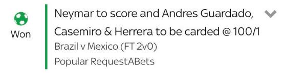 RequestABet's tweet photo. ๐ Two things guaranteed at the moment..
โ๏ธ Sunny weather & big #WorldCup #RequestBet winners!
๐ค Here's today's from #BRA v #MEX
#bettingbetter https://t.co/fzDELx8Zmw